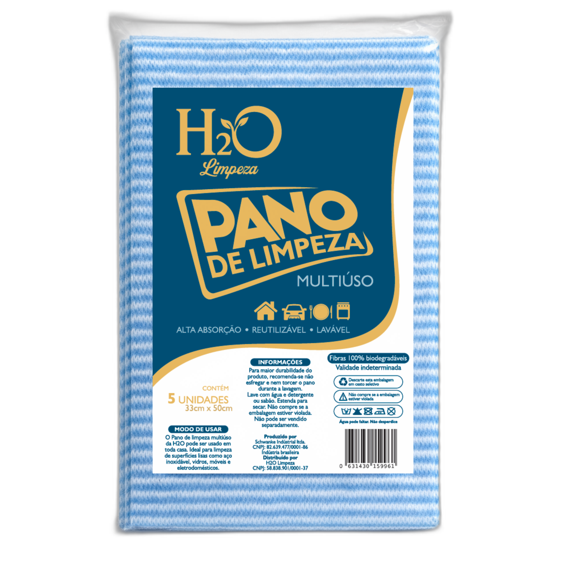 Pano p/ Limpeza Multiuso 5 und. H2O